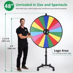 WinSpin 48" Large Giant Prize Wheel w/ Mobile Base Spinning Raffle Trade Show