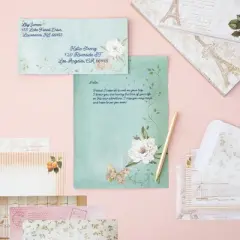 Paper Junkie 90 Piece Vintage Letter Writing Paper Set (60 Floral Stationery and 30 Matching Envelopes)
