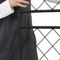 Sunnydaze 3-Section Wicker Planter Box with Trellis for Indoor or Outdoor Use - Black