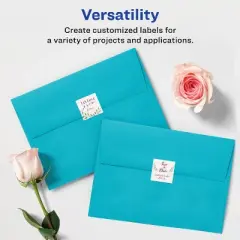 Avery Matte White Square Labels, 1" x 1"