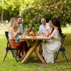 SUGIFT 6 Pack Padded Folding Chairs with Double Hinges