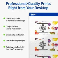 Avery Printable Rectangle Price Tags, Sure Feed Technology, 1-1/2" x 3", Glossy White Cardstock, Print-to-The-Edge, Laser/Inkjet Printable, 100 Total