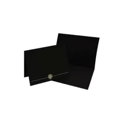 Great Papers Classic Crest Certificate Holders 9.34" x 12" Black/Gold 50/Pack (903117PK10)