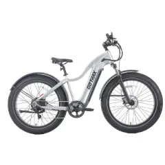 GOTRAX Adult Fat Tire 26" Step Over Electric Hybrid Bike - Silver
