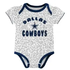 NFL Dallas Cowboys Baby Girls' 3pk Onesies