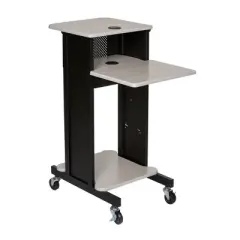 Premium Presentation Lecture Podium Cart Ivory Woodgrain/Black - Hampden Furnishings