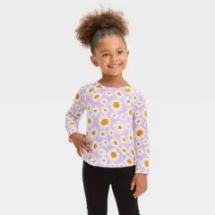 Toddler Girls' 3pk Long Sleeve T-Shirt - Cat & Jack&trade; Purple/Lavender/Yellow