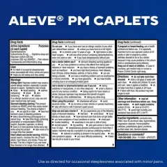 Aleve PM Pain Reliever & Nighttime Sleep Aid Caplet, Easy Open, 80 Count
