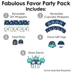 Big Dot of Happiness Blast Off to Outer Space - Rocket Ship Baby Shower or Birthday Party Favors and Cupcake Kit - Fabulous Favor Party Pack - 100 Pc