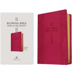 Bilingual Bible / Biblia Biling&uuml;e Nlt/Ntv (Leatherlike, Pink Rose) - (Leather Bound)