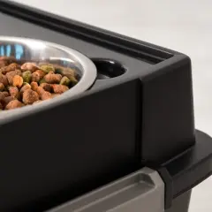 IRIS USA 2-in-1 Elevated Dog Bowls Feeder with Airtight Pet Food Storage Container