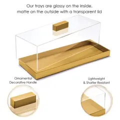 Acrylic Cake Stand with Dome | Elegant Serving Trays with Clear Lid | Perfect Cake Cover Loaf Cake & Dessert Log for Wedding & Kitchen - Elavain