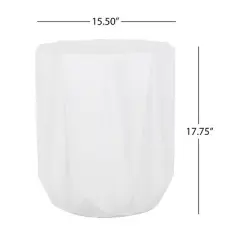 Kumasinova 17.75" Stylish Geometric Outdoor Side Table,18.5lbs Lightweight Concrete Patio End Table Decorative Side Table for Poolside,Porch&Garden