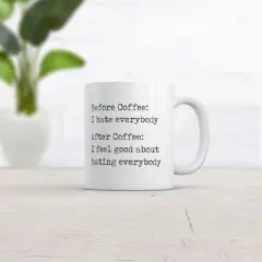 Crazy Dog Before Coffee After Coffee Mug Funny Sarcastic Negativity Caffeine Lovers Novelty Cup-11oz