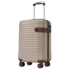 FURNIinspire Bag And Luggage Sets 3 Piece Carry On Luggage Sets, Lightweight Hard Shell Suitcase with Wheel, Bag Set, Beige, 8.9"*13.6"*21.3"