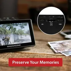 Magnasonic All-in-One 25MP Film Scanner Large 5" Display & HDMI,Converts 35mm/126/110/SUPER 8 Film & 135/126/110 Slides - Black