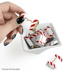 Big Dot of Happiness Jolly Santa Claus - Mini Candy Bar Wrappers Sticker - Christmas Party Small Favors - 40 Count