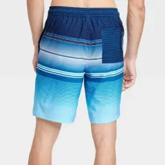 Men's 9" Striped Swim Shorts - Goodfellow & Co&trade; Navy Blue