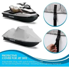 Pyle Jetski Protective Storage Cover for Weather Protection with Marine Grade Waterproof, Fits 118''-126''