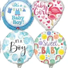 LoonBalloon 4 Inch Baby Stick Value Pack Balloons (30 Pack) - Pre-Inflated