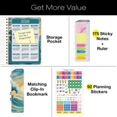 Global Printed Products Hardcover AY 2025-2026 Fashion Planner - 5.5"x8" (Ocean Waves)