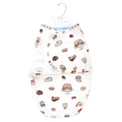 Hudson Baby Infant Girl Plush Faux Fur Swaddle Wrap, Sweet Bakery, 0-3 Months