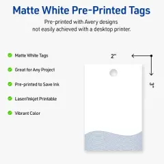 Avery Rectangle Tags, Pre-Printed Colorful Design, 2" x 3"