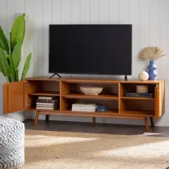 Solid Wood Mid-Century Modern TV Stand for TVs up to 80" - Saracina Home
