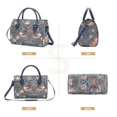 Signare USA William Morris Strawberry Thief Blue Travel Bag