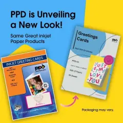 PPD Matte Printable Greeting Cards with Envelopes 8.5x11" half fold to 5.5x8.5 50 sheets 210 gsm for Inkjet Printers