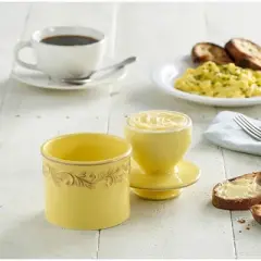 Butter Bell&reg; Crock &ndash; Goldenrod Antique Ceramic Butter Keeper, Vintage-Style Butter Dish for Fresh, Spreadable Butter