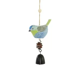 Home & Garden Bright Bird Bell  -  One Bell 10.0 Inches -  Hanging Yard Decor  -   -  Polyresin  -  Multicolored