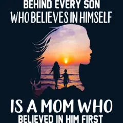 Men's Design By Humans Mother Behind Every Son Who Believes In Himself Is A Mom By corndesign Tank Top