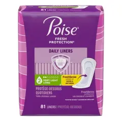 Poise Daily Incontinence Liners - Long - 2 Drop Very Light - 81ct