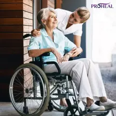 ProHeal High-Density Coccyx Foam Wheelchair Cushion, 3" Height - Offers Lower Back Support - Relief for Pressure Sores and Pain