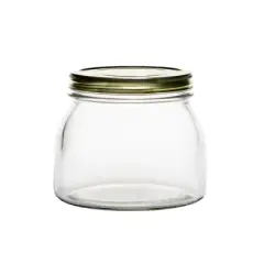 Amici Home Cantania Canning Jar, Airtight, Italian Made Food Storage Jar Clear with Golden Lid, 4-Piece,27-ounce
