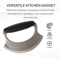 Amco Mezzaluna with Silicone Handle- 3 Pack, Stainless Steel Blade