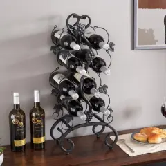 Boersma 8-Bottle Freestanding Metal Wine Rack, Portable,4-Tier for Desktop,Restaurant,Wine Cellar