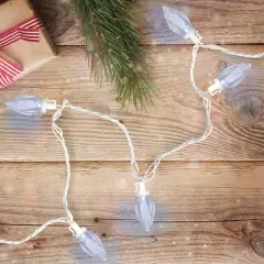 Northlight 25 Count Pure White LED C9 Christmas Lights, 16 ft White Wire