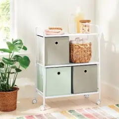 3 Shelf Wide Metal Storage Cart White - Brightroom&trade;