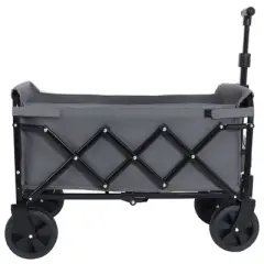 ORRD Expandable Dual-Layer Foldable Utility Wagon with Extra Storage for Camping, Shopping & Sports, Gray