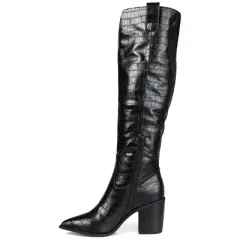 Journee Collection Womens Therese Tru Comfort Foam Wide Calf Stacked Heel Knee High Boots