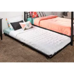 Twin Roll Out Trundle Bed Frame Black &ndash; Saracina Home
