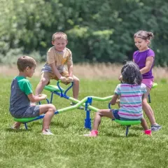 HearthSong Quad-Seat Teeter Totter Spinning Seesaw for Multiple Kids' Active Play