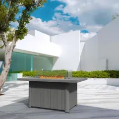 Moda Furnishings 24.6'' H x 51.97'' W Aluminum Propane Outdoor Fire Pit Table