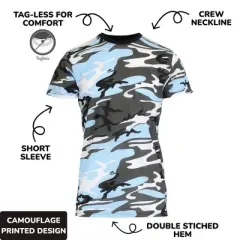 Galaxy By Harvic Men's Slim Fit  Camo Print Short Sleeve T-Shirt