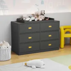 Famapy 6-drawer Dresser Modern Baby Changer Dresser