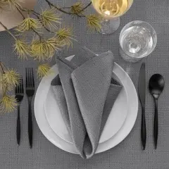 Elrene Laurel Solid Texture Water and Stain Resistant Napkins, Set of 4 - 17" x 17" - Elrene Home Fashions