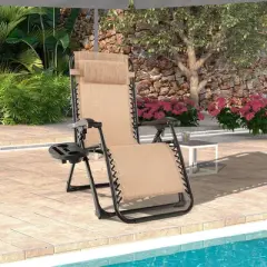 Tangkula Zero Gravity Chair Folding Recliner Lounge Chair w/ Cushion Cup Holder