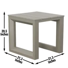 INFURNIC Patio End Tables Versatile Aluminum Accent Table with Modern Geometric Pattern, Tan, 21.3"*21.5"*20.5"